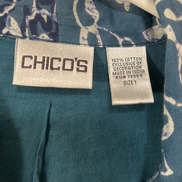 Chico's SIZE 1- Jacket Batik Design with Silver Embellishment Accents Size - Picture 4 of 13